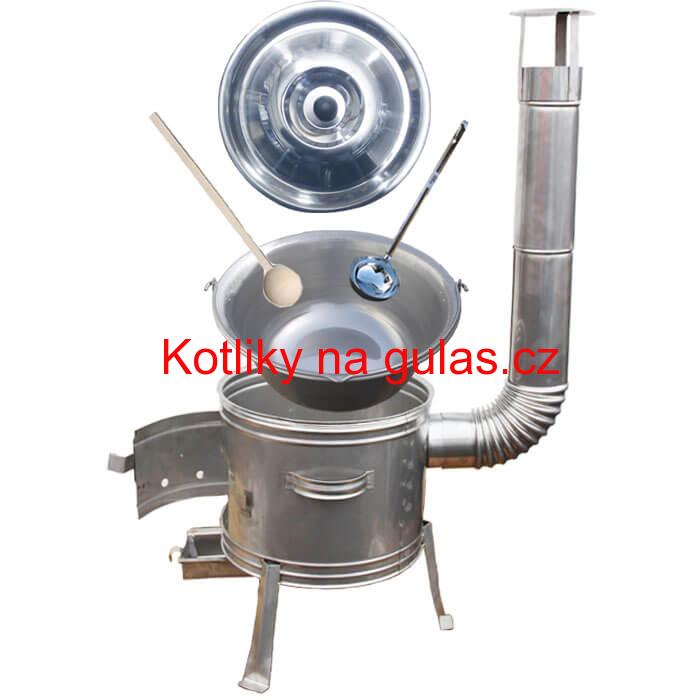 Nerezový kotlík 30 L (1,5 mm) + nerezová kotlina 42 cm TOPLUX + vařečka a naběračka