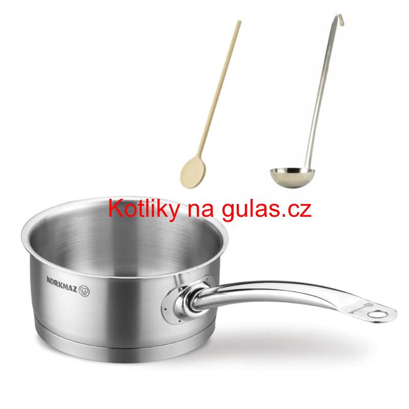 Sada nerezových hrnců s poklicí + rendlík 2 + 1 ks 5 L, 9 L, 1,5 L