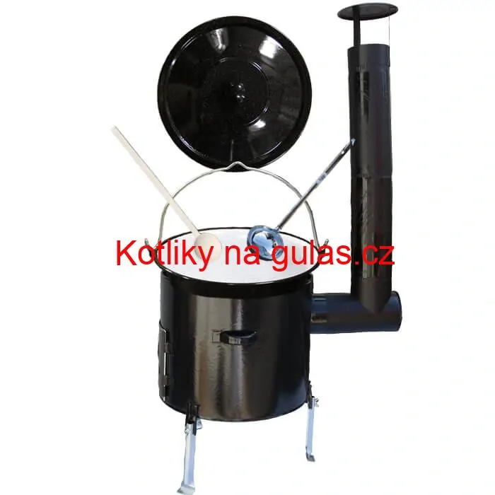 Smaltovaný kotlík 8 L + smaltovaná kotlina 31 Easy party + vařečka a naběračka