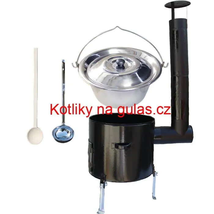 Nerezový kotlík 8 L + smaltovaná kotlina 31 Easy party