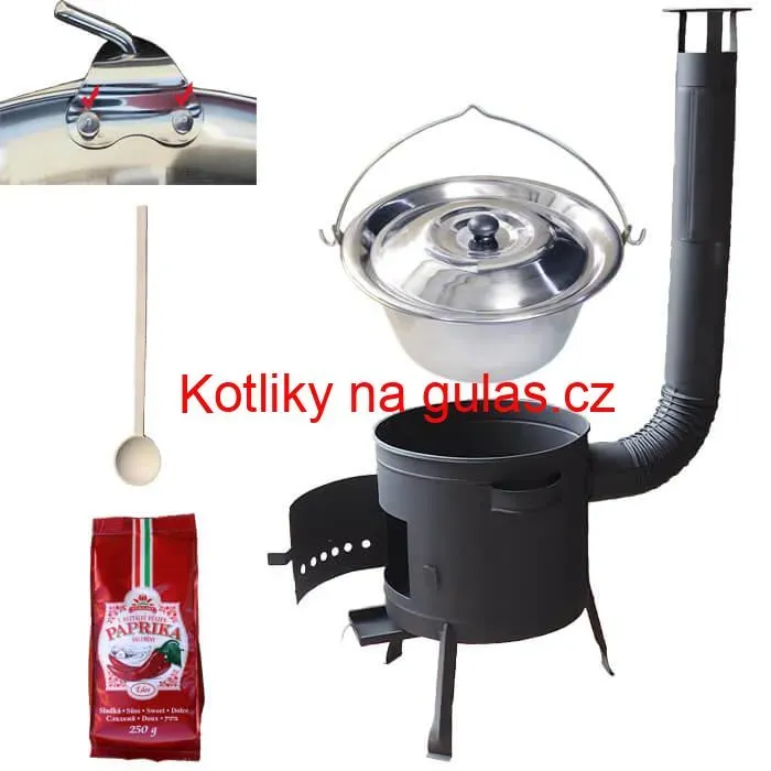 Nerezový kotlík 20 L (1,2 mm) INOX + silnostěnná (1,5 mm) žáruvzdorná kotlina BALKY STRONG 42 PLUS 600