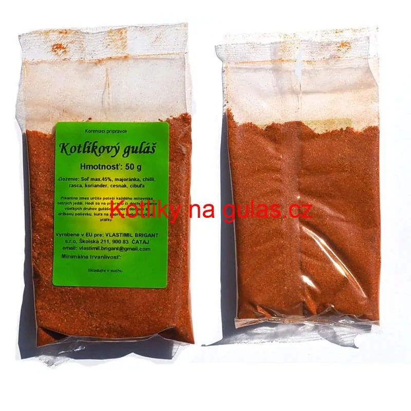 Smaltovaný hrnec s poklicí 5,2 l červený + pikantní směs koření 50 g Kotlíkový guláš