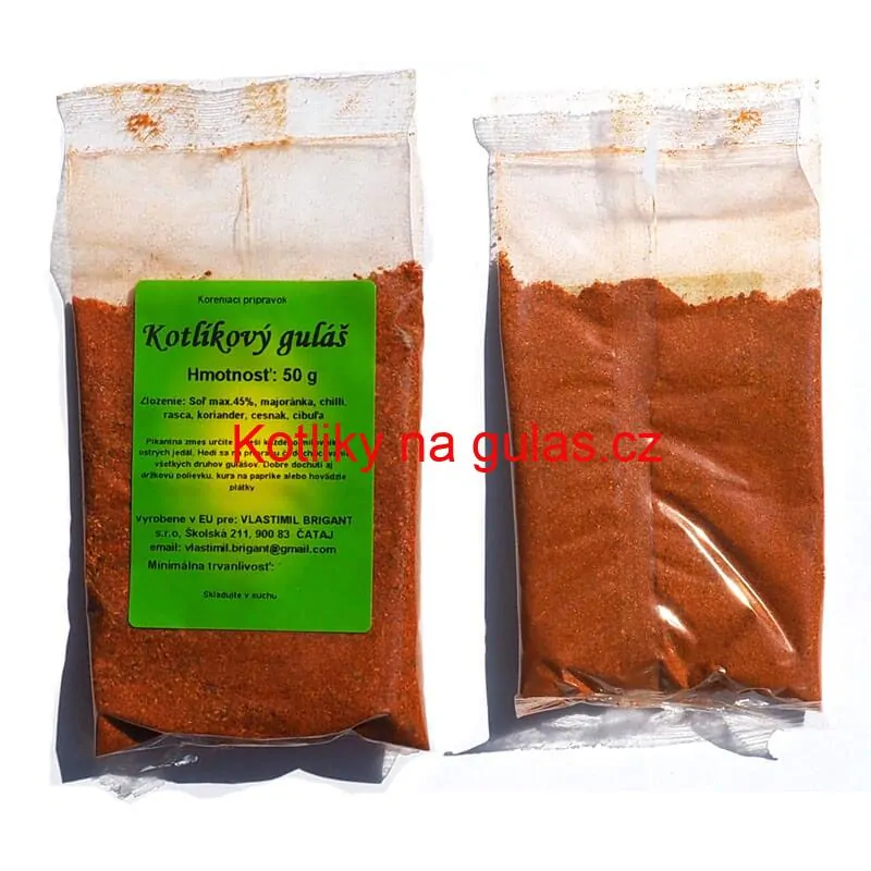 Smaltovaný kastrol s poklicí 1,5 L červený + pikantní směs koření 50 g Kotlíkový guláš
