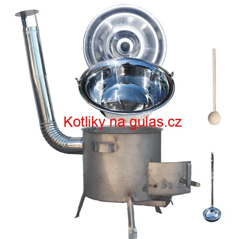 Nerezový kotlík 30 L (1,2 mm) INOX + nerezová kotlina 45 cm (1,5 mm) STRONG CLASSIC