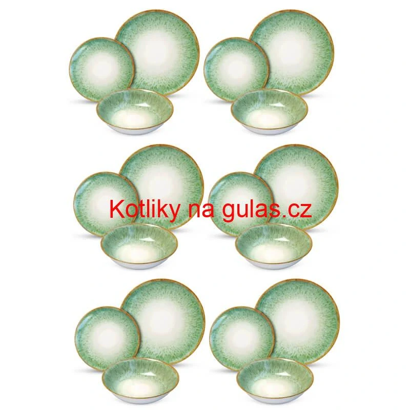 Souprava keramických talířů 18 ks GREEN