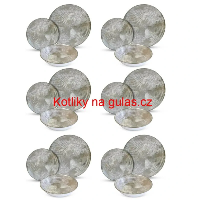 Souprava keramických talířů 18 ks GREY
