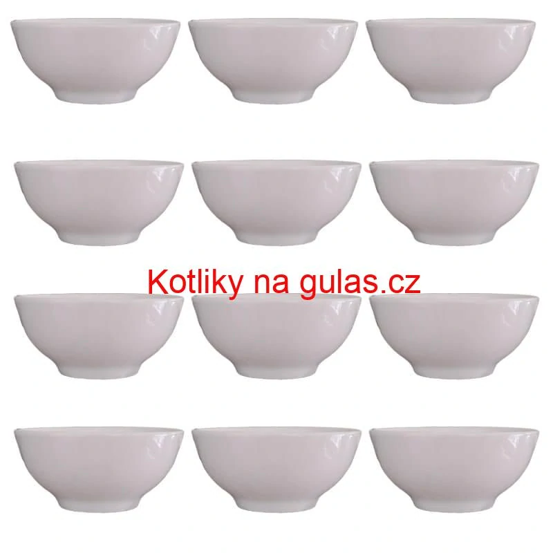 Keramické misky na servírování guláše 15 cm 12 ks bílé