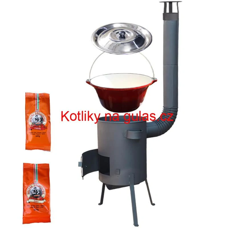 Litinový kotlík se smaltovanou úpravou 22 L + žáruvzdorná kotlina 42 PLUS 600 4 MM + paprikový pepř na guláš - MIX 100 g
