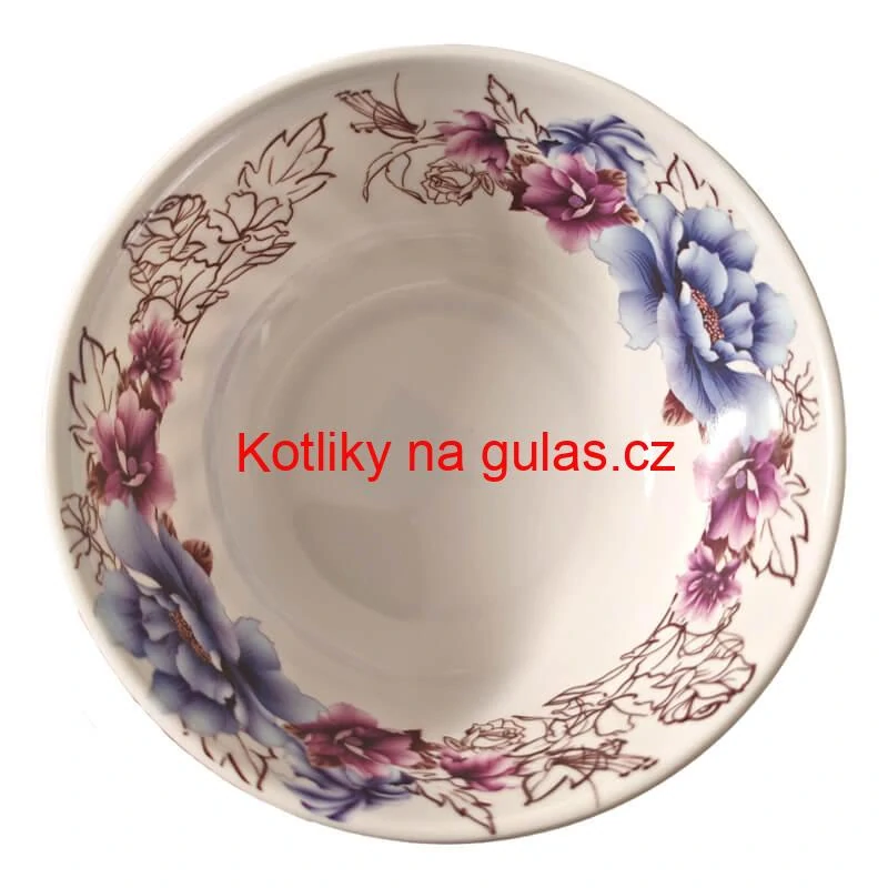 Plastová miska s květinovým vzorem (750 ml) – na pořádný guláš i zelňačku