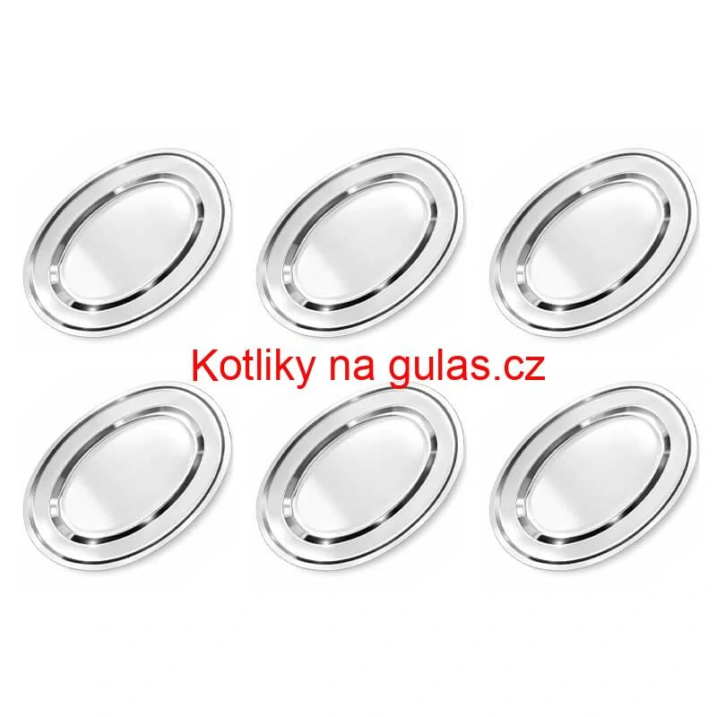 Nerezové podnosy pro catering - set 6 ks (30,5cm) - Servíruj s jistotou a stylem