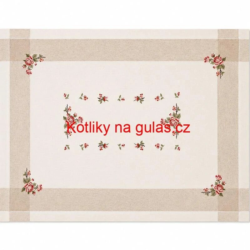 Hrubší textilní ubrus Růže Provence 130 × 180 cm