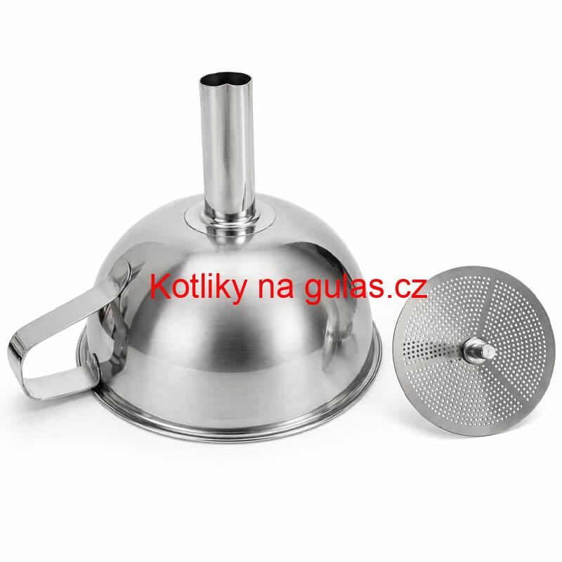 Nerezový trychtýř se sítkem 11 cm