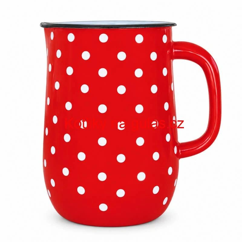 Smaltovaný džbán 2,5 l – červený puntík