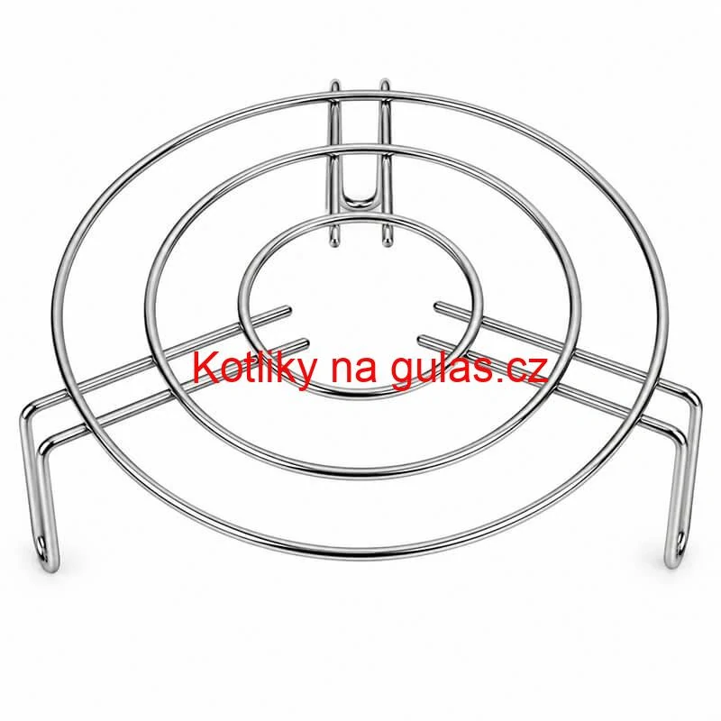 Kulatý nerezový stojan pod hrnec 20 cm, výška 9 cm, tři opěrná místa