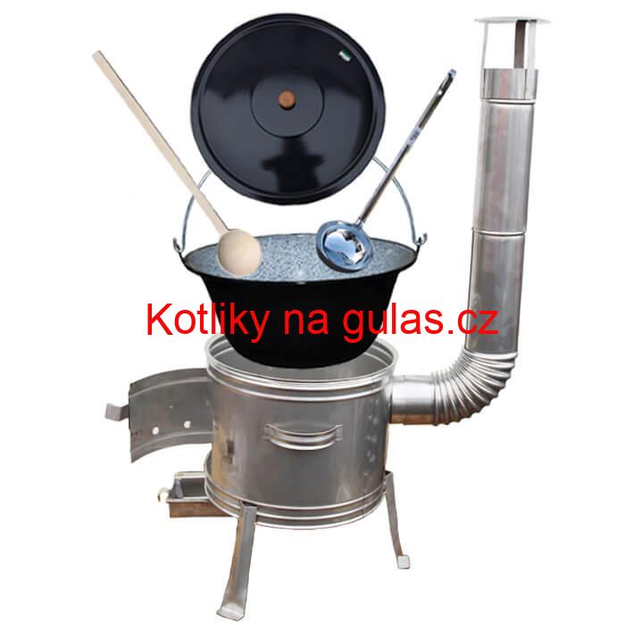 Smaltovaný kotlík 30 L + nerezová kotlina 45 cm TOPLUX