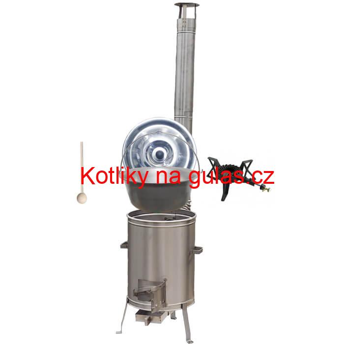 Nerezový kotlík 20 L (1,5 mm) + kotlina 42 cm + hořák LUX