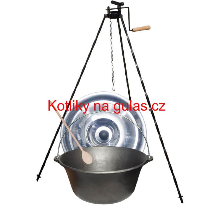 Litinový kotlík 7,2 L + stojan s kladkou VAR