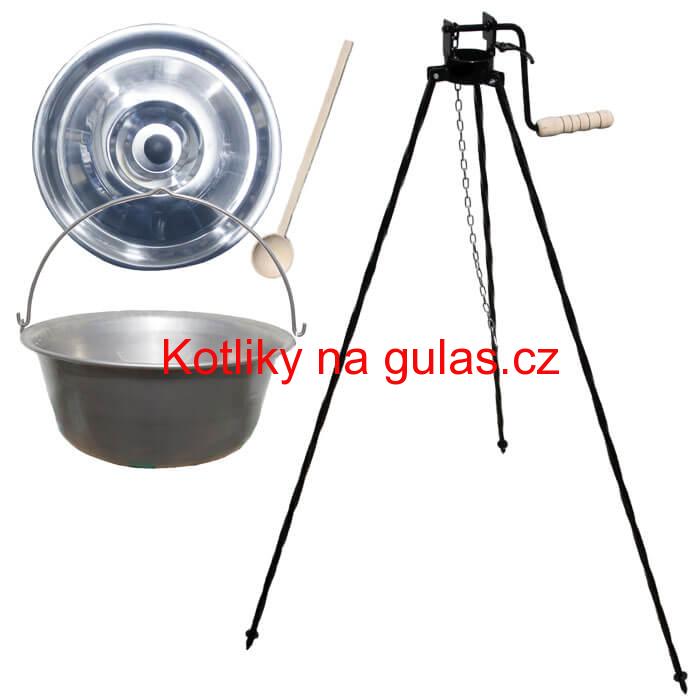 Nerezový kotlík 10 L (1,5 mm) + stojan s kladkou VAR