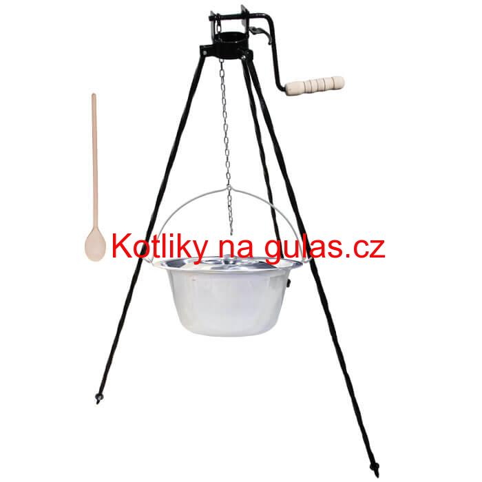 Nerezový kotlík 20 L (1,2 mm) + stojan s kladkou VAR