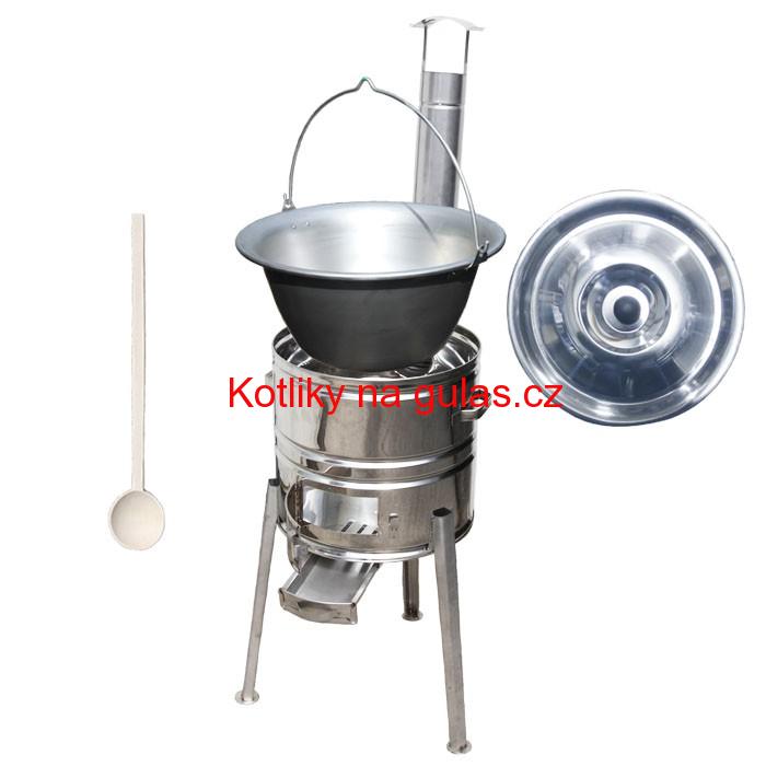 Nerezový kotlíkový set 40 Luxus + nerezový kotlík 20 L (1,5 mm)