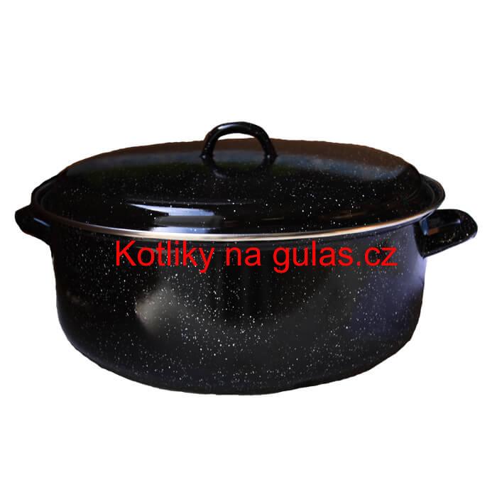 Smaltovaný černý kastrol 13 L