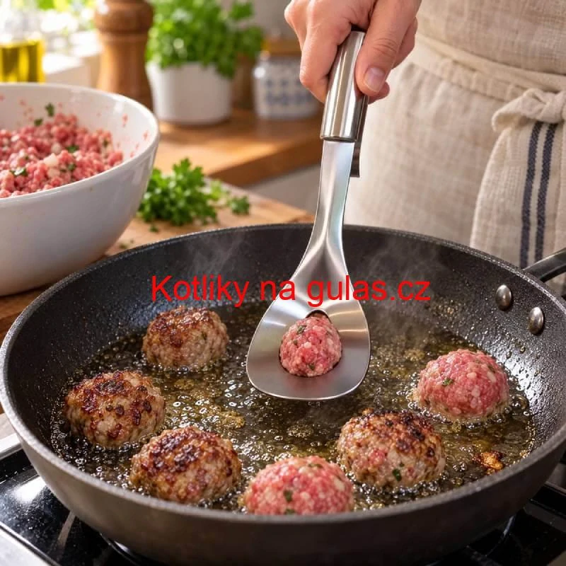 Nerezové tvořítko na masové kuličky, karbanátky a knedlíčky 18 cm