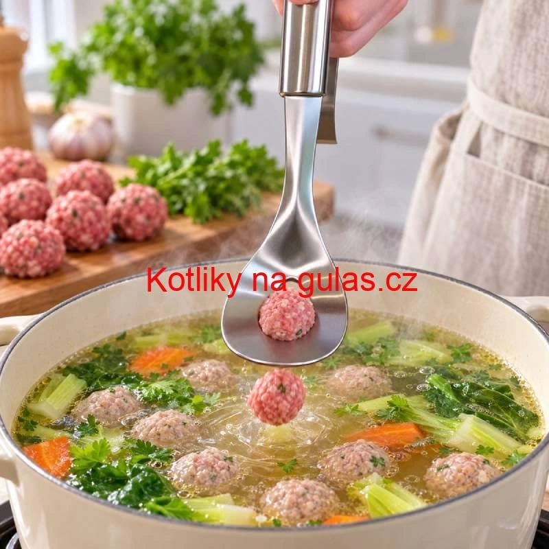 Nerezové tvořítko na masové kuličky, karbanátky a knedlíčky 18 cm