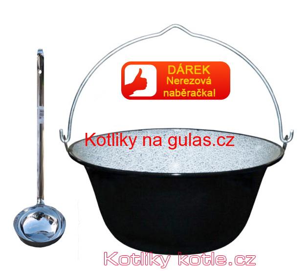 Smaltovaný kotlík 22 L + nerezová naběračka