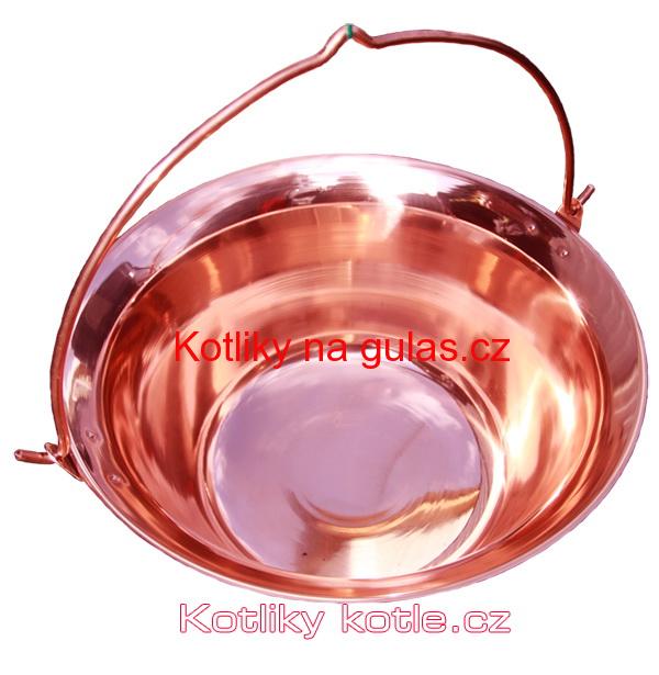 Měděný kotlík 20 L + antikórová naběračka