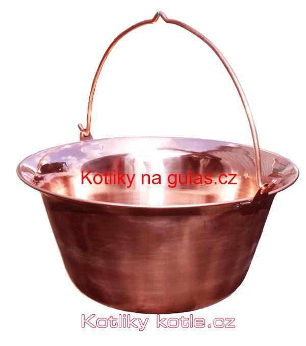 Měděný kotlík 30 L + antikórová naběračka